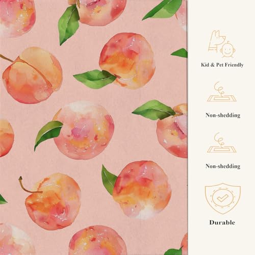 Tapis à motif de fruits et de pêche 80x120 cm lavable et absorbant pour l'intérieur