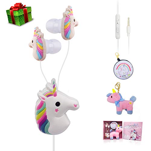 Unicorn Gifts Earbuds Earphones with mic for Girls Kids, Compatible with Apple Android