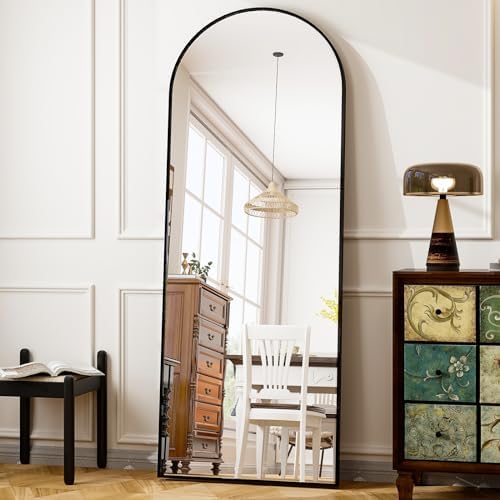 HARRITPURE 64"x21" Arched Full Length Mirror Free Standing Leanin...