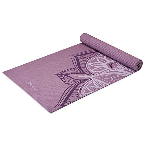 Gaiam Yoga Mat – Premium 5mm Print Thick Non Slip Exercise & Fitness Mat for All Types of Yoga, Pilates & Floor Workouts (68″ x 24″ x 5mm)