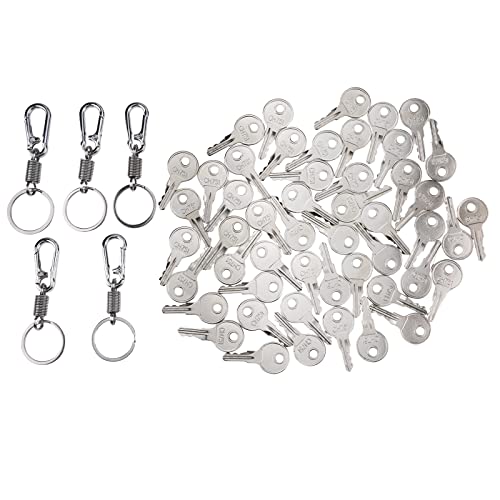 Image of 50X RV Lock Keys CH751 for RV Compartments Campers Cabinet Door Hatch Locks Carts T-Handles Pickup Shells Tool Boxes Trash Laundry Chutes Sprinkler Controllers with 5PCS Keychain