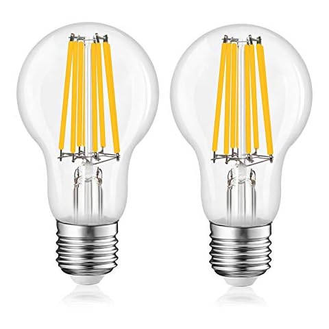 DoRight 2X Vintage LED E27 Edison Screw Light Bulb 8W Cool White 6000K Classic Clear Filament Glass A60/A19 Globe Shape, 850 Lumen, AC200-240V, Non-Dimmable, Equivalent to 80W Incandescent Bulbs Cover