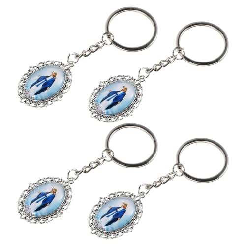 ULTECHNOVO 4 Llaveros Cristianos de Aleación de Metal Colgante Virgen María, Llavero Católico para Bolso y Mochila, Recuerdo de Bautismo, Joyas Religiosas para Hombres y Mujeres