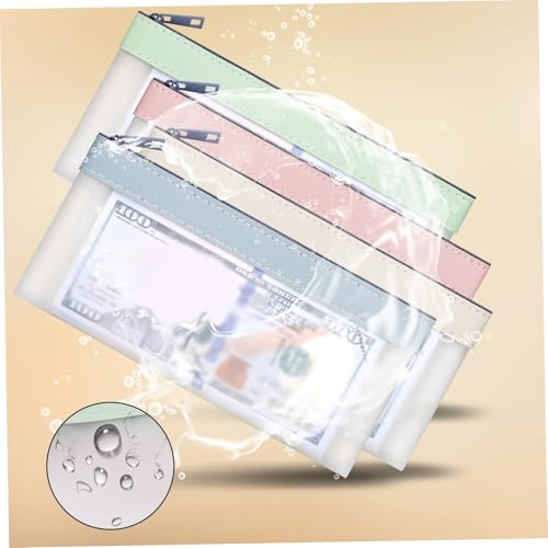 6Pcs Money Bag, 8.7x4.1 Inch PVC Cash Pouches with Zipper, Clear Envelope Pouch for Collectors4
