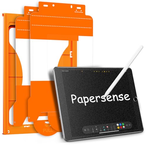 OMOTON PAPERSENSE Paper Screen Protector for iPad 9/8/7th Gen (10.2 Inch 2021/2022/2019 Matte Layer Glass with Easy Dust-free Installation Tray Apple Pencil Support Anti-glare 2 Pack