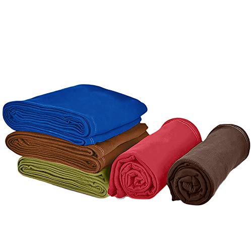 Golden Sunrise Plain Fleece Single Bed Blanket 250TC) - Pack of 5 - Blanket-P5-B