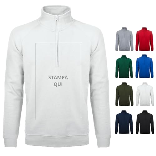 Hole Gadget Felpa con Zip e Lupetto Personalizzata con Testi, Foto, Loghi Abbigliamento Personalizzato da Lavoro Promozionale, Idea Regalo Uomo Donna Divisa Aziendale BS330 (XL)