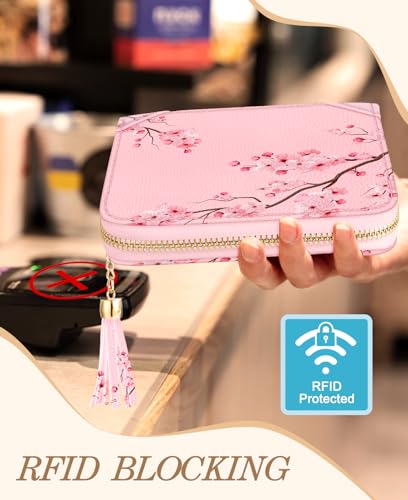 Image of Bistup 40 Slots Credit Card Holder for Women Girls, Plum Blossom