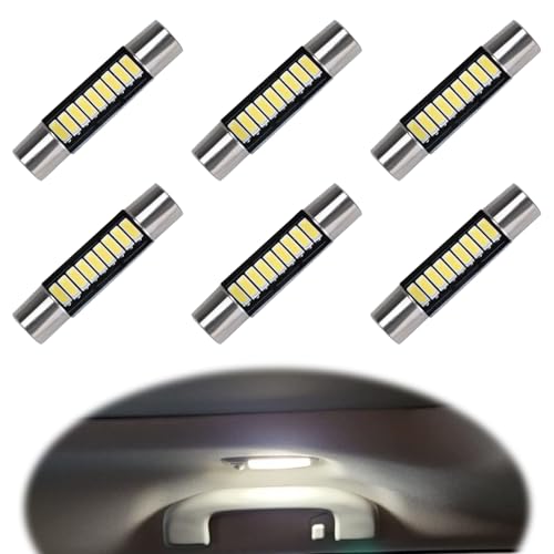 ecocstm - ecocstm 6 PCS 29.5mm LED Car Bulb, Extremely Bright 9-SMD 4014 Chips, Xenon Festoon Light Bulb 6614F 6641 6612F, Automotive Light Bulbs 12V for Vanity Mirror, Sun Visor, and Dome Light
