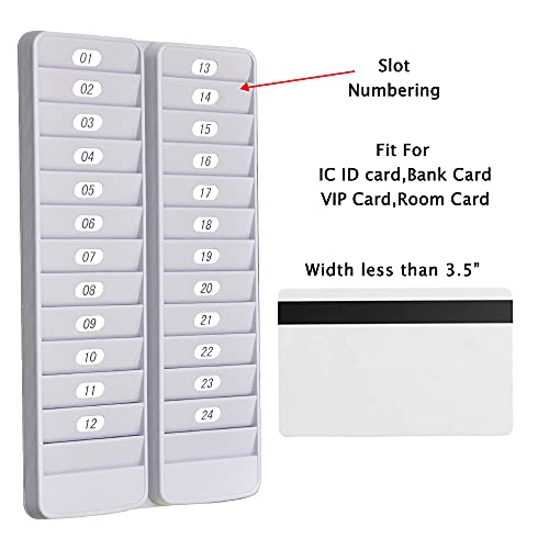 Jmiuhacou Card Rack,Keeps Swipe Cards, Badges, Id's And Other Items Neatly Organized,Includes Self-Adhesive Number Labels (24Slot) #TOP3