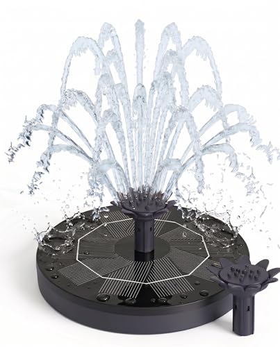Solar Springbrunnen 2026 Neueste 3.0W Solar Teichpumpe mit Innovative 4-in-1 Düse 160mm Solarbrunnen Solar Wasserpumpe Solar schwimmender Fontäne Pumpe für Gartenteich Springbrunnen Vogel-Bad