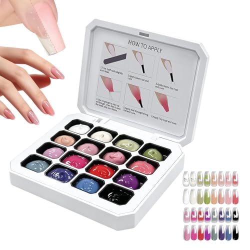 Gel para uñas de viaje con 16 colores degradados para el escritorio