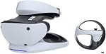 Collective Minds PSVR2 Afficher la station de recharge Premium et le stand d'affichage – Charge rapide avec adaptateurs magnétiques, stockage sécurisé pour PS VR2 Contrôleurs d'écoute et de sens, y compris type-C AC Adaptateur