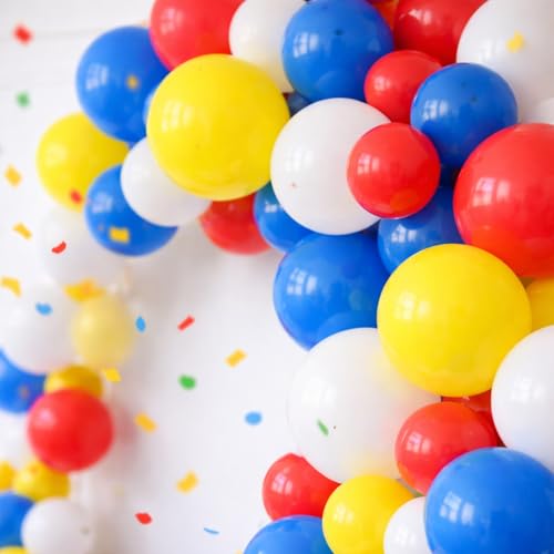Image of Rozi Decoration Kids Birthday Decoration Kit with Happy Birthday Paper Banner, Crown Foil Balloon and Multicolor Latex Balloons - Pack of 57 Pieces for Home Party Decoration