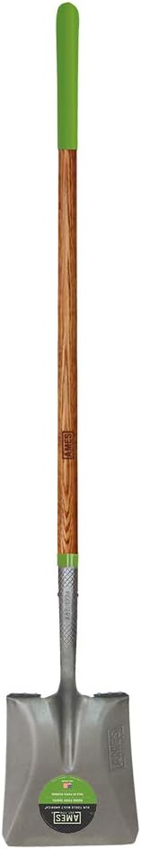 AMES 2535700 Tempered Steel Transfer Shovel with Hardwood Handle, 61-Inch, Gray