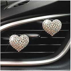 Ventilador Samurai Blanco CGEAMDY 2 Piezas Clip De Aromaterapia Para Coche, Clip De Ventilación De Aromaterapia En Forma De Corazón, Ambientador para Coche, Decoración Interior de Coche Para Niñas Mujeres (Blanco)