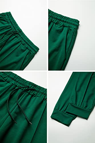 Wzikai Men's Tracksuit 2 Piece Half-Zip Polo Sweatsuits For Mens Casual Running Jogging Sport Suit Sets Army Green M #TOP1