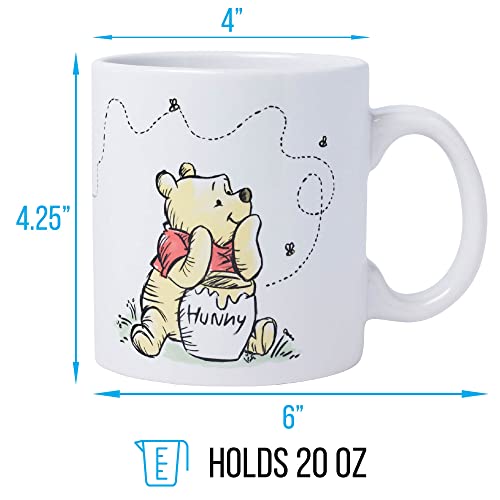 Silver Buffalo Disney Winnie The Pooh But First Hunny Piglet Ceramic Coffee Mug, 20 Ounces #TOP4