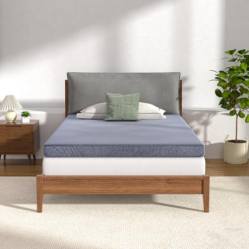 VECELO Gel Infused Memory Foam Mattress Topper Twin Size, 4 Inch Fresh Cooling Mattress Pad with Washable Cover for Twin Mattress, Pain Pressure Relieve Bed Topper, Breathable, Comfort