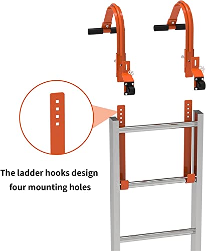 Escada para Telhado | Gancho escada cumeeira telhado com roda | escada 2 peças para serviço pesado,