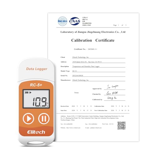 Image of [ISO 17025 Certified] Elitech RC-5+ USB Temperature Data Logger Reusable Recorder PDF DDL