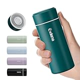 【Versión Mejorada】 Exllena Termo Pequeño 250ml – Botella Termica Pequeña con Diseño Compacto, Termo Cafe para Llevar, Ideal para Viaje, Oficina y Aire Libre(Azul Laguna)