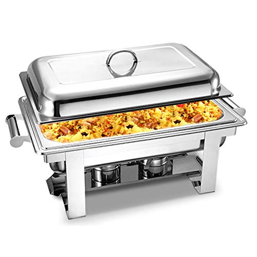 Aprilhp Warmhaltebehälter Essen, Chafing Dish Buffetwärmer Speisenwärmer Wärmebehälter Warmhaltegerät Edelstahl Buffet…