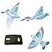 MUKIKIM eBird Blue Pigeon - Flying RC Bird Toy for Kids. Indoor/Outdoor Remote Control Bionic Flapping Wings Bird Helicopter. USB Recharging