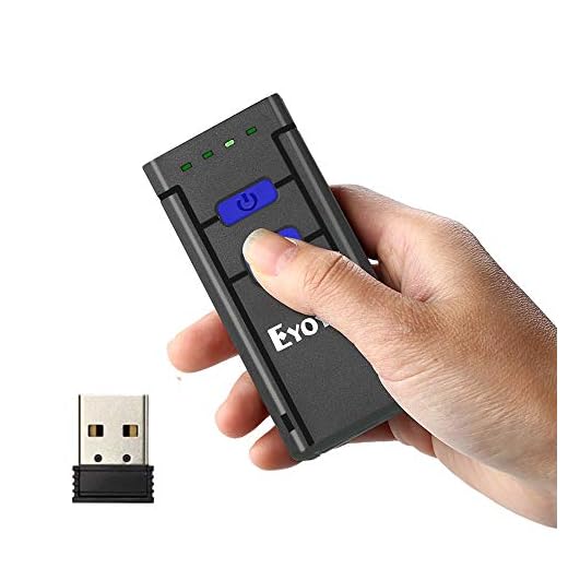 Eyoyo Mini 1D Wireless Barcode Scanner Bluetooth,3-in-1 Bluetooth&2.4G Wireless&Wired Connection, Portable Inventory Bar Code Reader Compatible with iPhone, Android, Windows, Mac Tablets or Computers