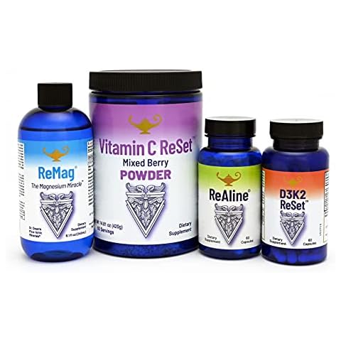 RnA ReSet - The Longevity Bundle - ReMag Magnesium, Vitamin C, Vitamin D, ReAline Vitamin B Complex Cover