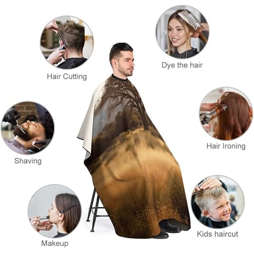 Capa para corte de cabello unisex impermeable ajustable miniatura 3