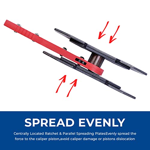 Deshan Brake Caliper Compression Tool, Brake Caliper Press Tool With 2 Pcs Steel Plates/2 Pcs Hangers, Car Ratcheting Brake Caliper Piston Spreader Press Tool #TOP3