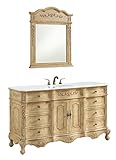 ARS Concepts 60 Single Bathroom Vanity, with Engineered Marble Top Soft-Close, Antique Beige