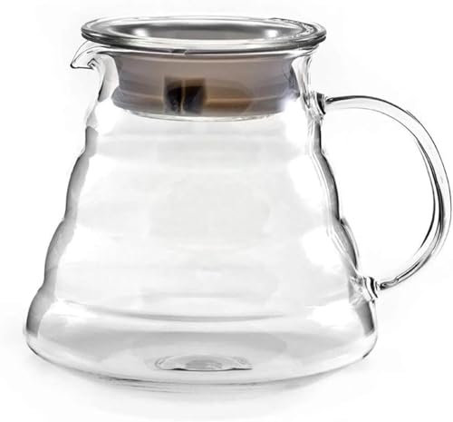 Heat Resistant Glass Coffee Server Transparent Hand Drip Pour Over Coffee Carafe Multipurpose Clear Glass Tea Pot Kettle for Home Kitchen Coffee and Tea Making (600ml)