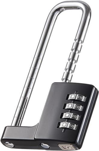 Rawrr Zahlenschloss, 4-stelliges Kombinationsschloss, Schwarz, für Schulspinde, Fitnessstudio-Schließfächer, Zaun, Werkzeugkasten, Tor, Schuppen, Innen- und Außenbereich