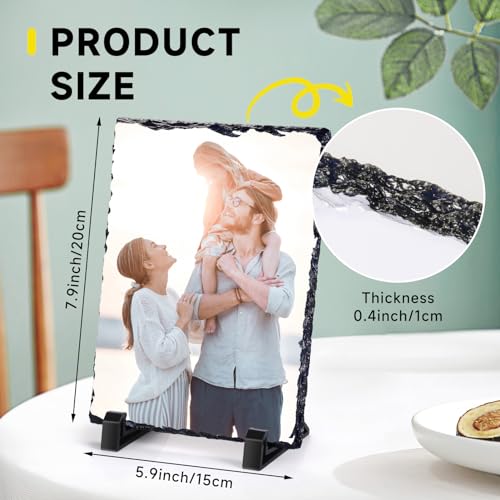 Wacar Q4T7JA2GO1 Personalized Rock Slate Photo Frame, Custom Picture Frames thumb #1