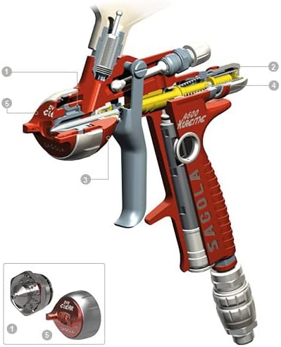 Sagola 4600 Xtreme Gravity Spray Gun internal diagram