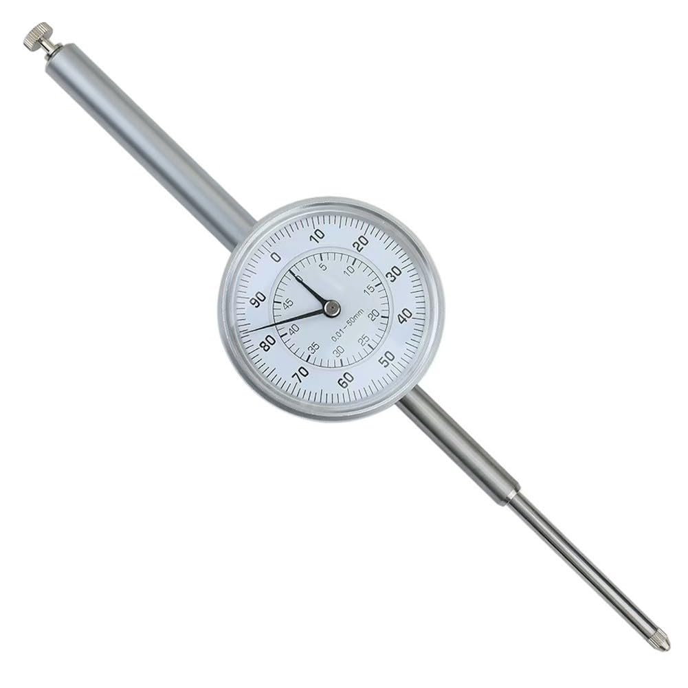 Messuhr 0–50 mm für Bereich mit 001 mm Auflösung, Metallgehäuse für Messuhr-Testanzeige mit Feststellschraube und 8 mm Schaftmessung