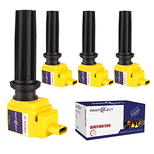 Partselect 4Pcs Ignition Coil Pack Uf670 Dg546 5C1873 Replacement For Lincoln Mkz Ford Focus Edge Mustang Fusion Explorer Taurus 2.3L 2.0L 1.2L 2012-2019 Uf-670 #TOP2