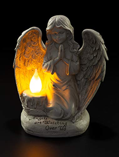 Praying Angel Watching Over Us Solar Powered LED Outdoor Decor Garden Light