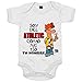 Body bebé soy del Athletic como mi tio personalizable con nombre ilustrado por Jorge Crespo Cano - Blanco, Talla única 12 meses