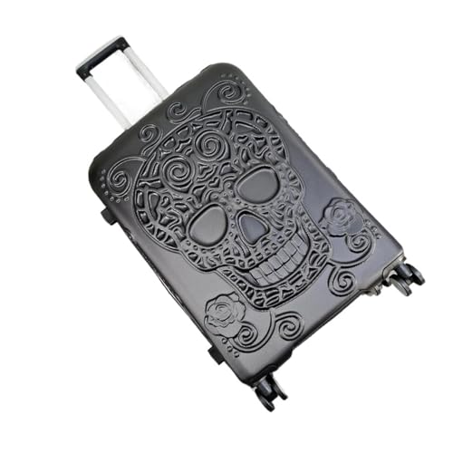 Suitcase Creative 3D Skull Rolling Luggage Spinner 28inch Suitcase Wheels (Color : Nero, Size : 28")2