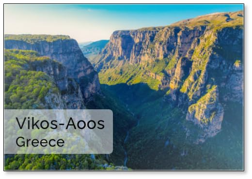 Vikos Gorge from The Oxya Viewpoint in The National Park in Vikos-aoos in Zagori, Northern Greece. Nature Landscape, Design 11, Fridge Magnet