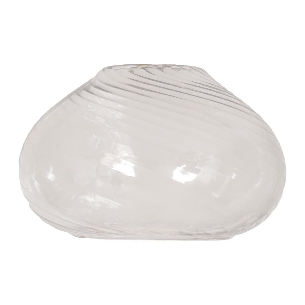 ValueLights Corinne Twill Spiral Bulbous Glass Easy Fit Pendant Lamp Shade in Clear