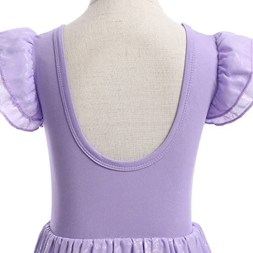 Sequin Butterfly Ballet Leotards For Girls Dance Leotard Skirted Dress Shiny Chiffon Ballerina Costume Dancewear Kids Toddler Ballet Outfit Gymnastics Leotards Purple - Butterfly 11-12 Years #TOP4