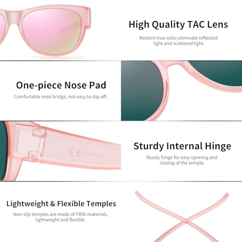 Image of GEGURI Polarized Sunglasses Fit Over Glasses for Men Women, Oversized Square Sun Glasses UV400 Protection Shades