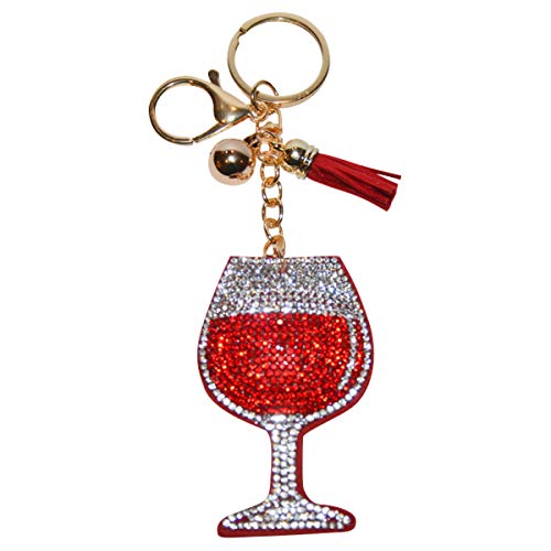 Popfizzy Bling Wine Glass Keychain Key Fob Backpack Or Purse Charm Fun Decorative Accessory #TOP13