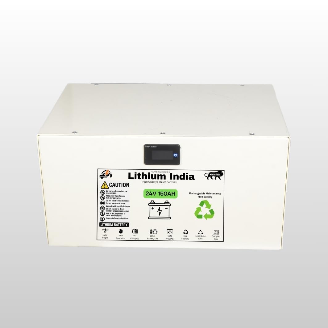 LFP 24V 150Ah Lithium Battery for Home Inverter & Solar | 6000+ Cycles | Fast Charging | Zero Maintenance | 3.84 kWh Energy Storage | BMS Protected