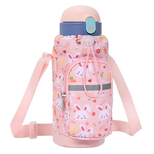 BrainyBees Water Bottle Holder for Kids - Water Bottle Carrier with Strap