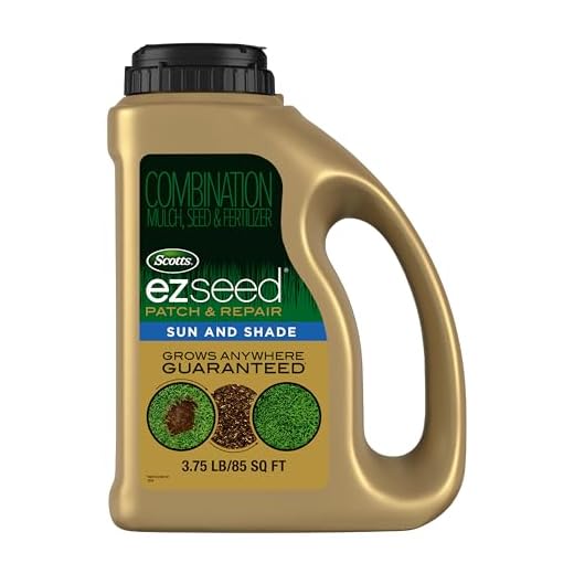 Scotts EZ Seed Patch & Repair Sun and Shade Mulch, Grass Seed, Fertilizer Combination for Bare Spots and Repair, 3.75 lb, Brown